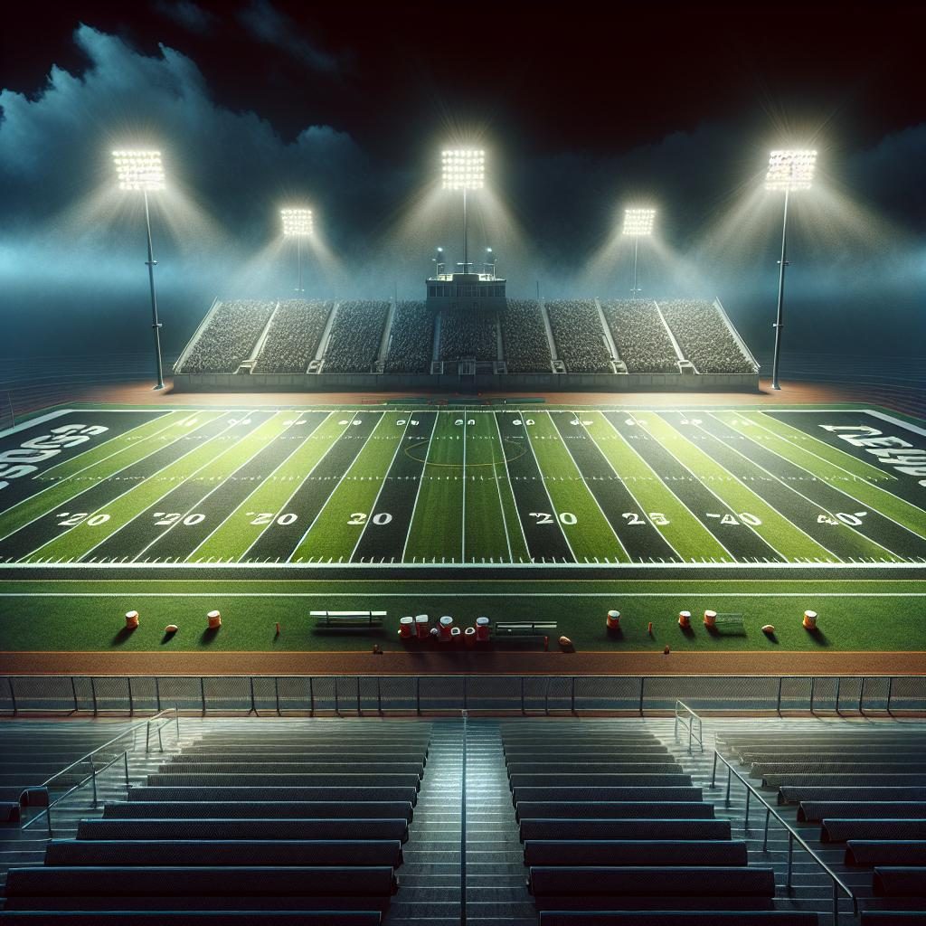 Football Field under Lights