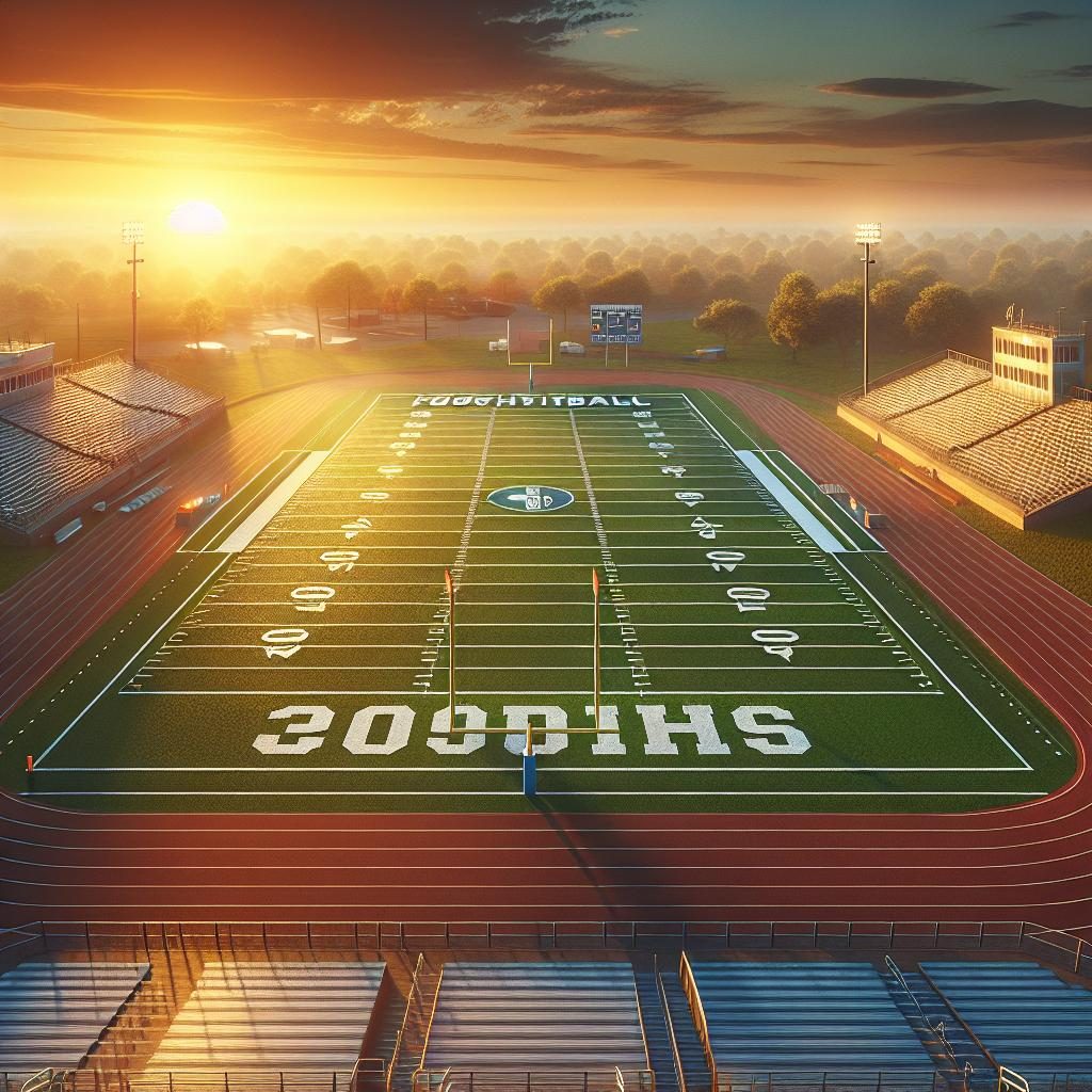 Football Field at Sunset