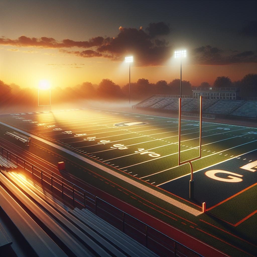 Football Field at Sunset