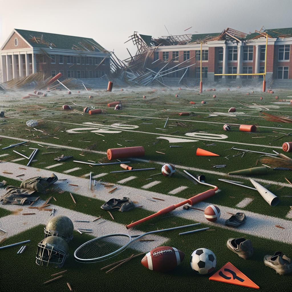 Hurricane-Disrupted Football Field