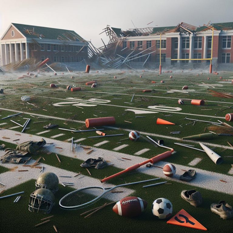 Hurricane-Disrupted Football Field