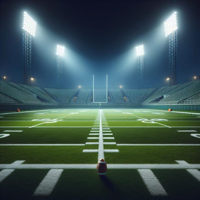 Football field under lights