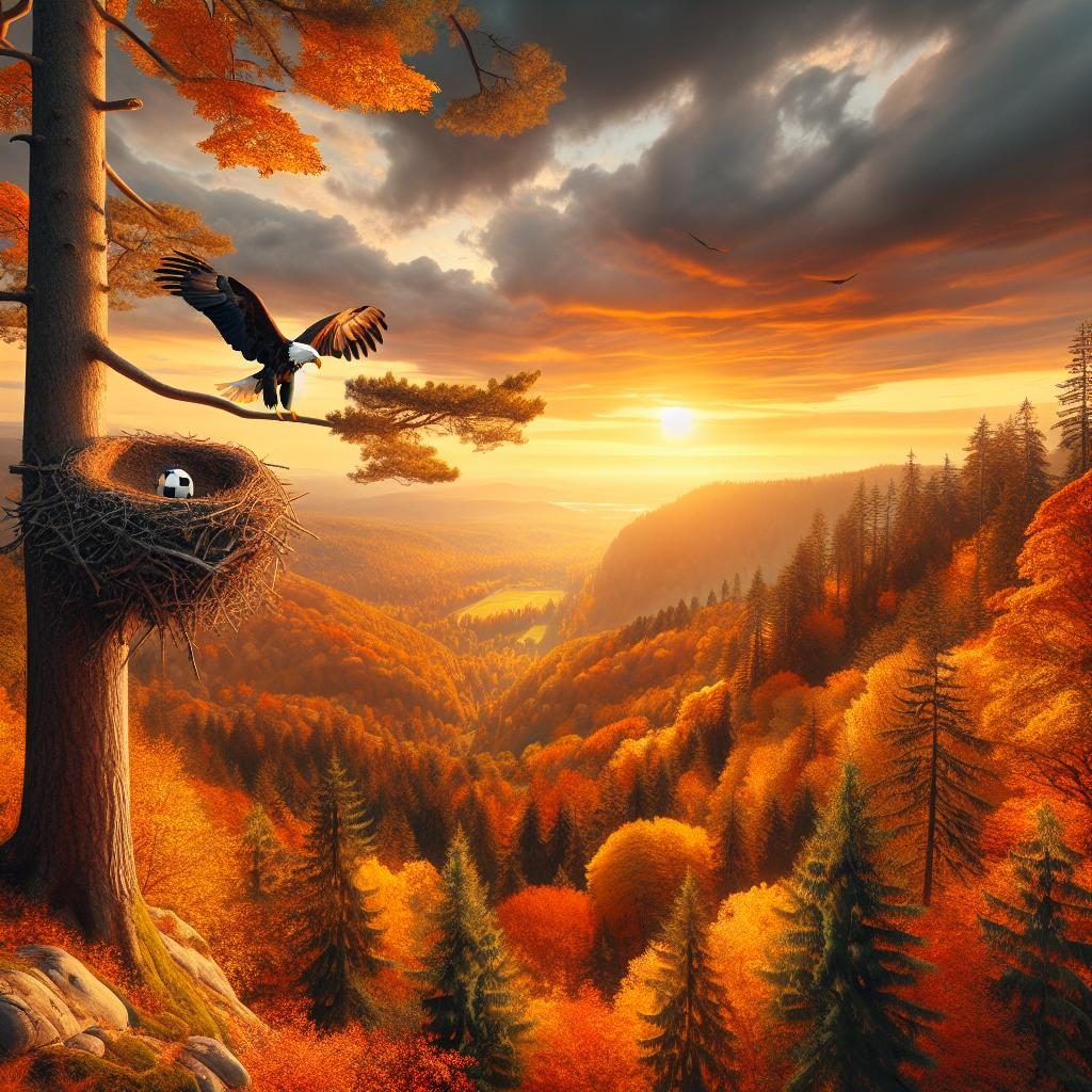 Eagles Nesting in Autumn