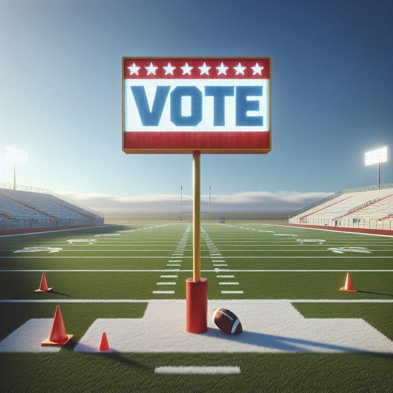 Football Field Vote Sign