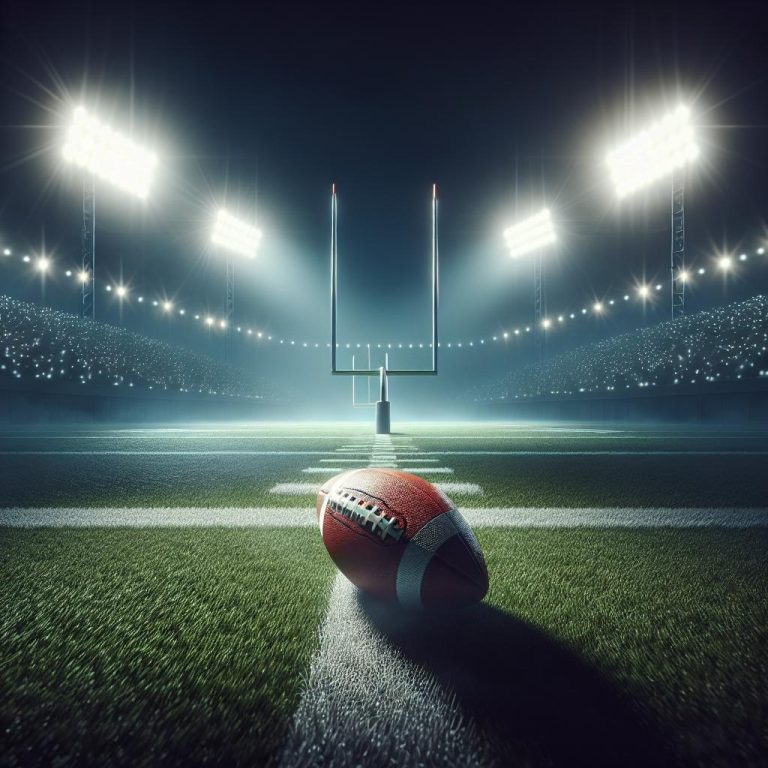 Football under stadium lights