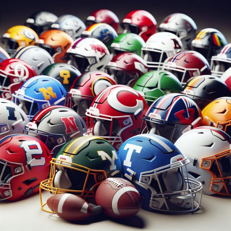 "Collage of Football Helmets"