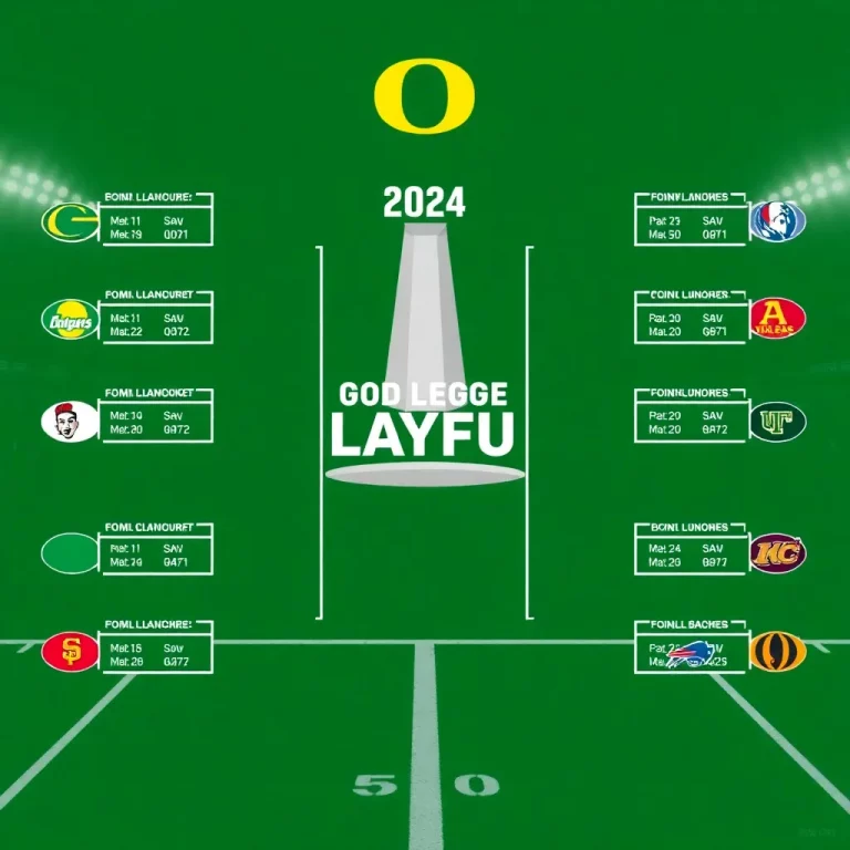 2024 College Football Playoff Bracket Unveiled: Oregon Leads the Pack as Exciting Matchups Await