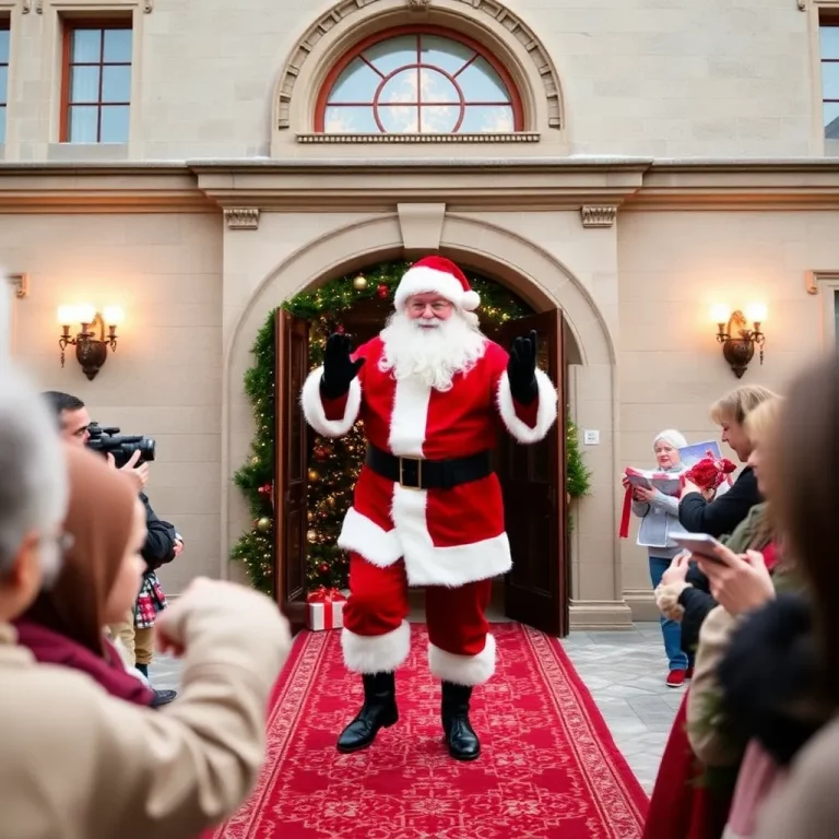 Suffolk County Spreads Holiday Cheer with Santa's Surprise Entrance at Oheka Castle