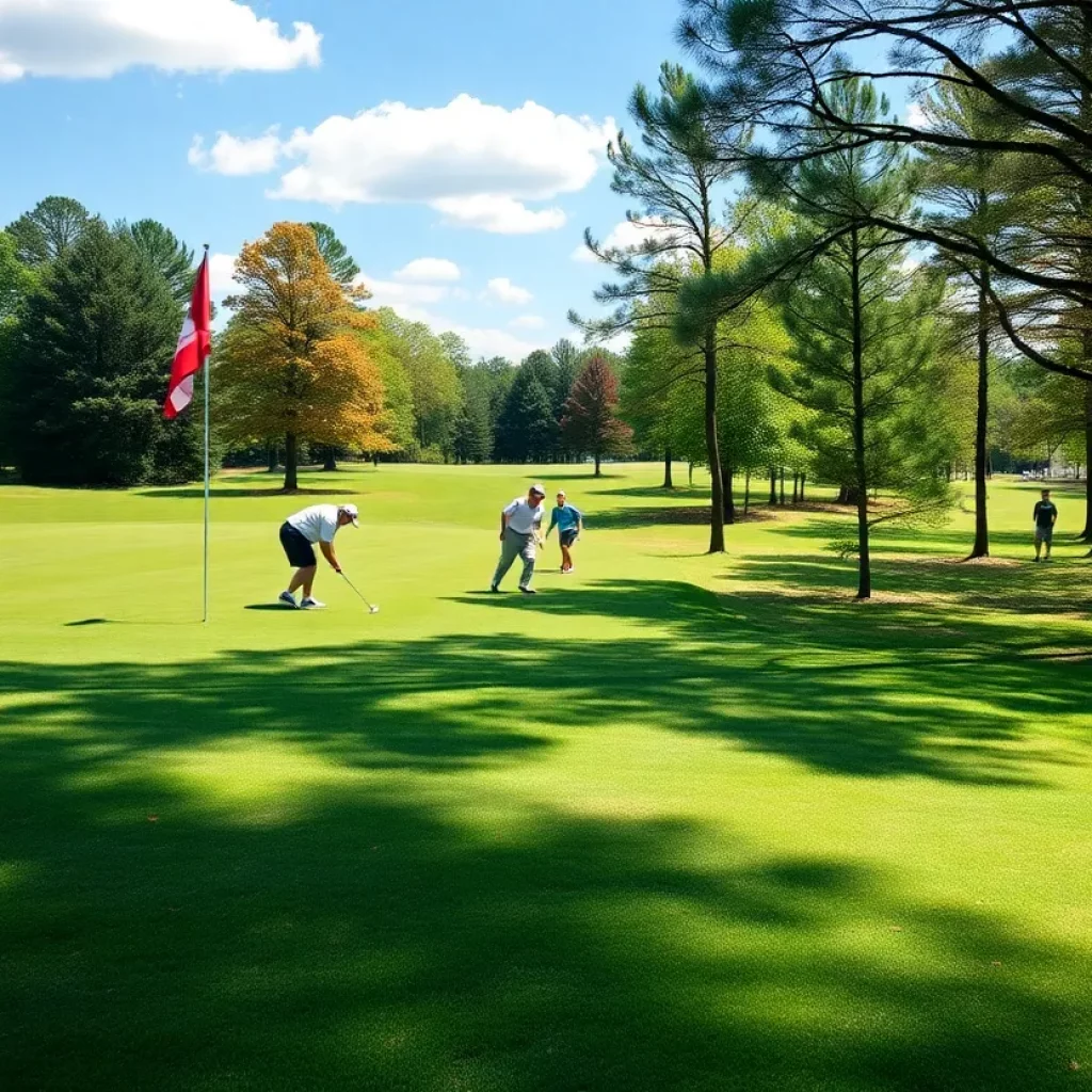 Players competing in a high school golf tournament in Alabama