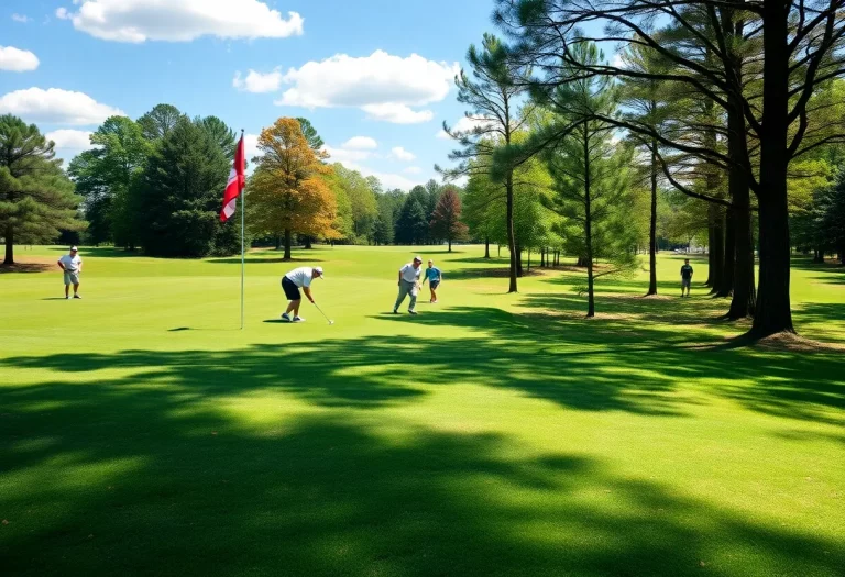 Players competing in a high school golf tournament in Alabama