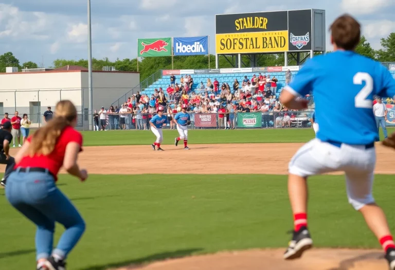 High school softball teams playing at a tournament in Coastal Bend