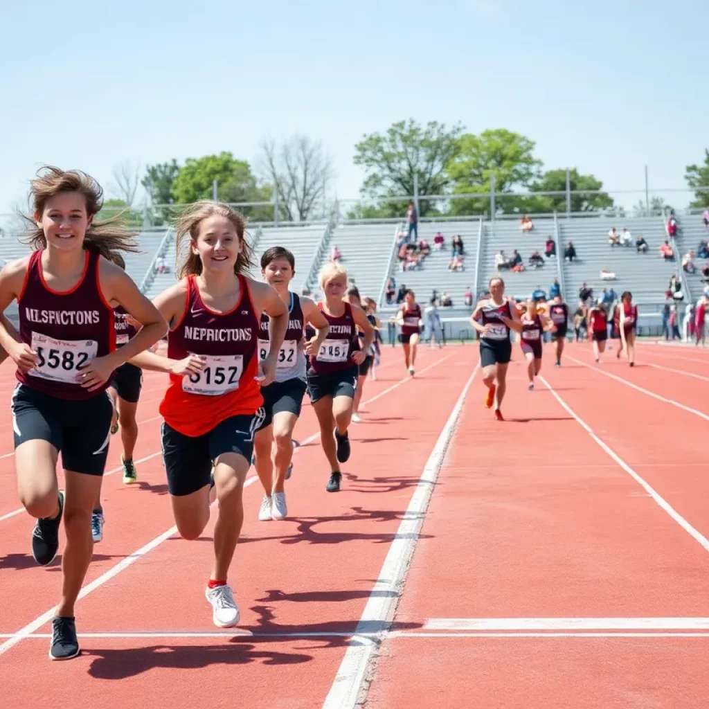 Columbia High School athletes competing in track events