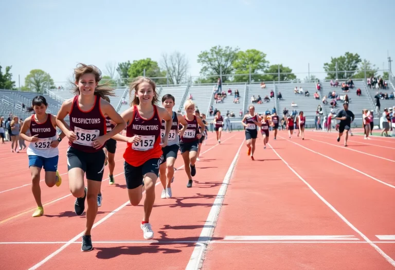 Columbia High School athletes competing in track events