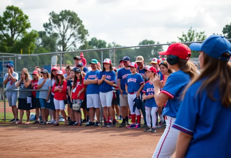 High school baseball and softball teams playing in Gainesville