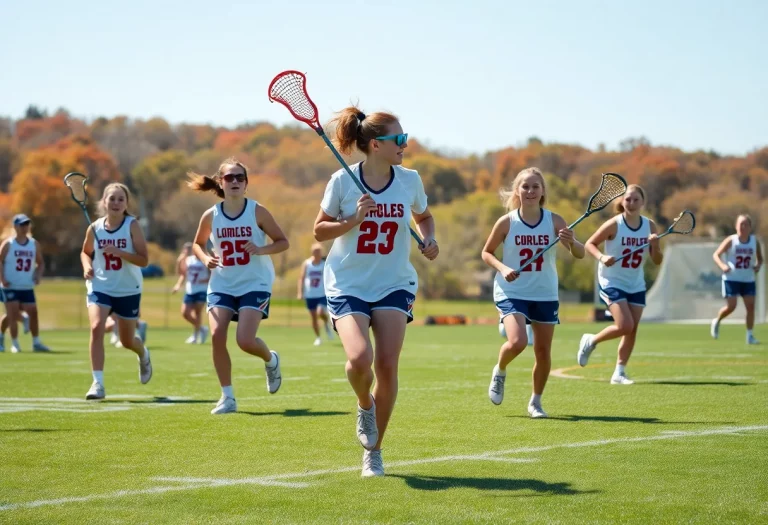 High school lacrosse players practicing in Kentucky