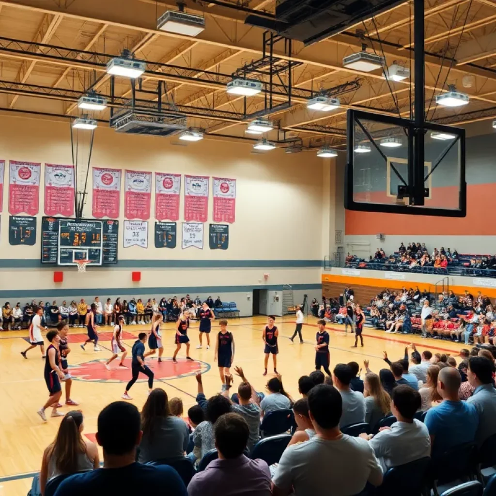 High school basketball players competing at a tournament in Montana.