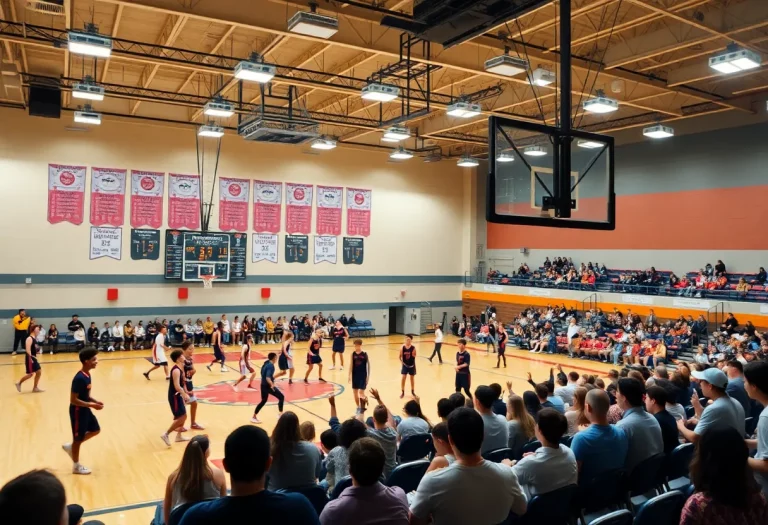 High school basketball players competing at a tournament in Montana.