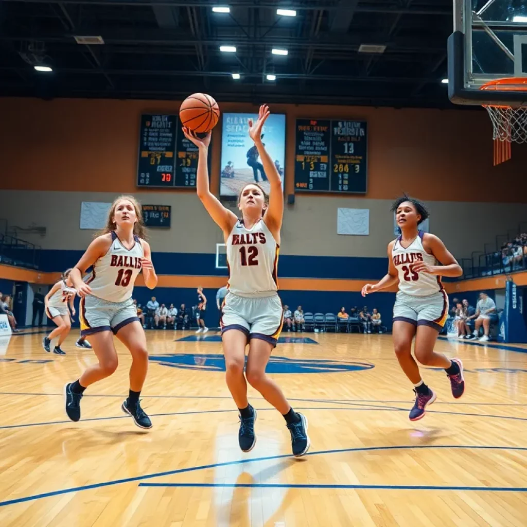 Nazareth Academy girls basketball team during a game