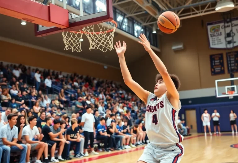 Fans cheering at the Northern Maine High School Basketball Tournament