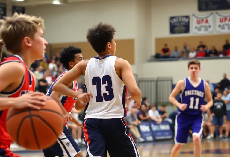 Players competing during the Texas UIL State Basketball Tournament