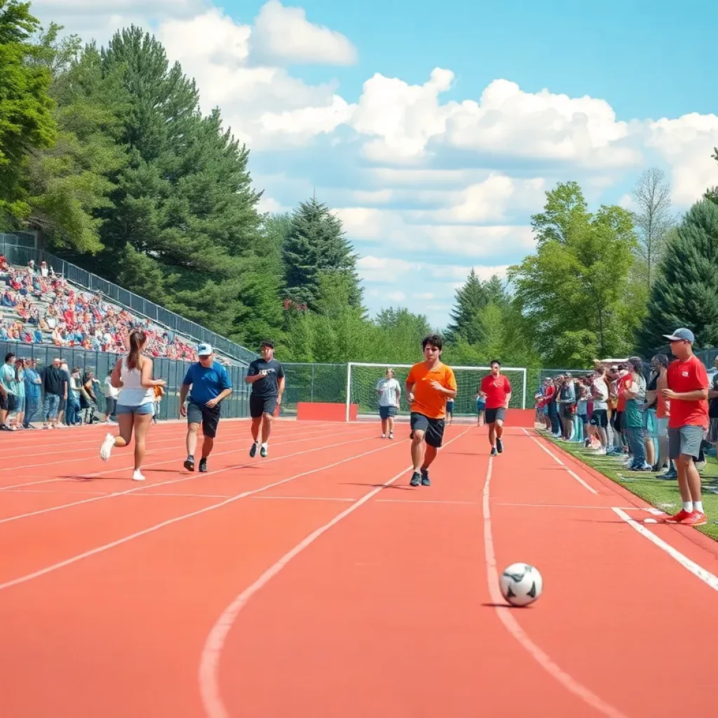 High school athletes participating in spring sports activities.