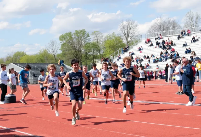 Twentynine Palms High School track and field athletes competing