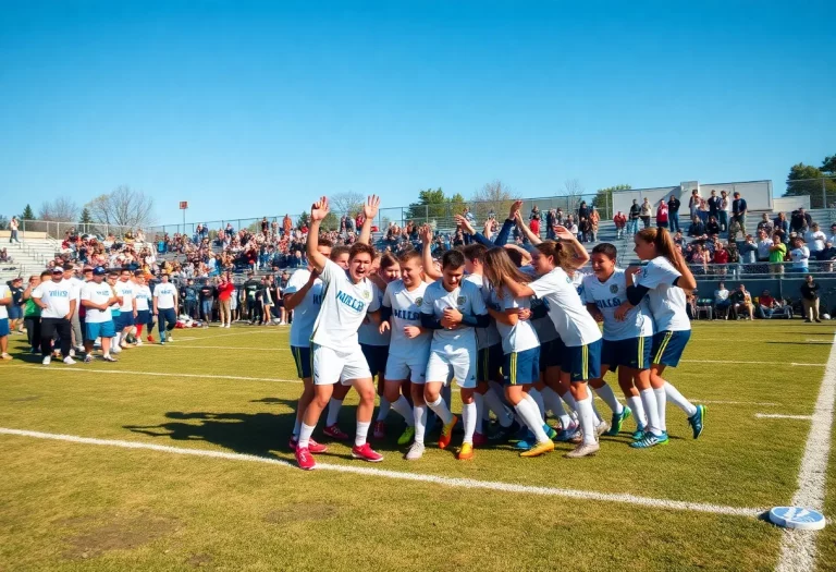 Archie Williams soccer team celebrating their championship victory