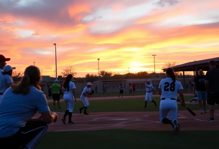 Players competing in an Arizona high school softball match