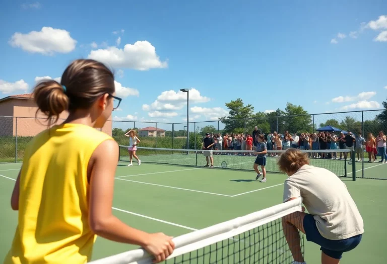 Calaveras High School tennis players competing during a match