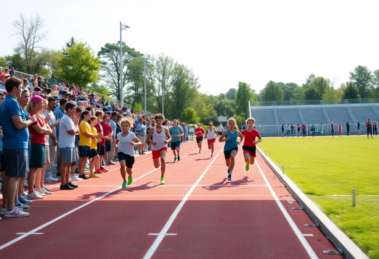 Carbon High School athletes competing at track and field event