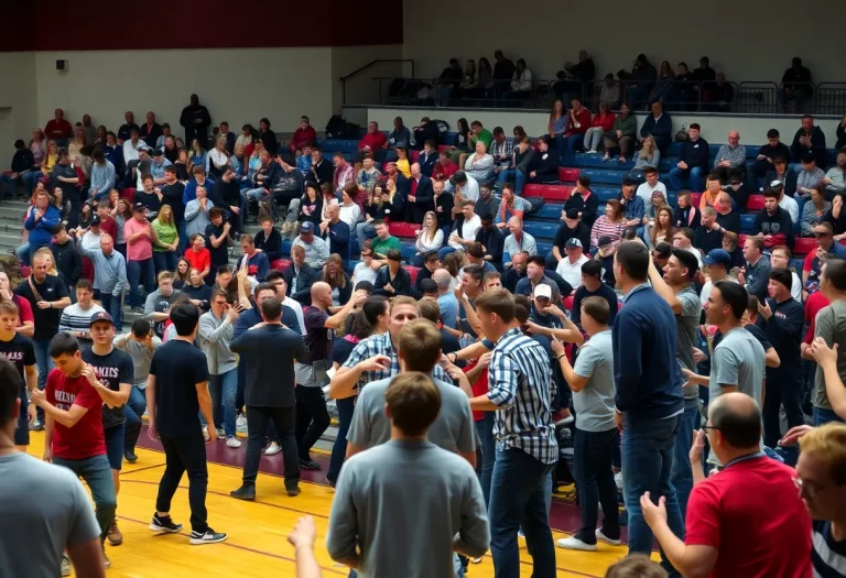 Scene of chaos during high school basketball game