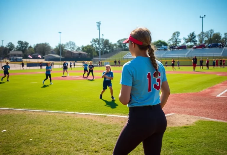 Cincinnati high school softball players in action on the field