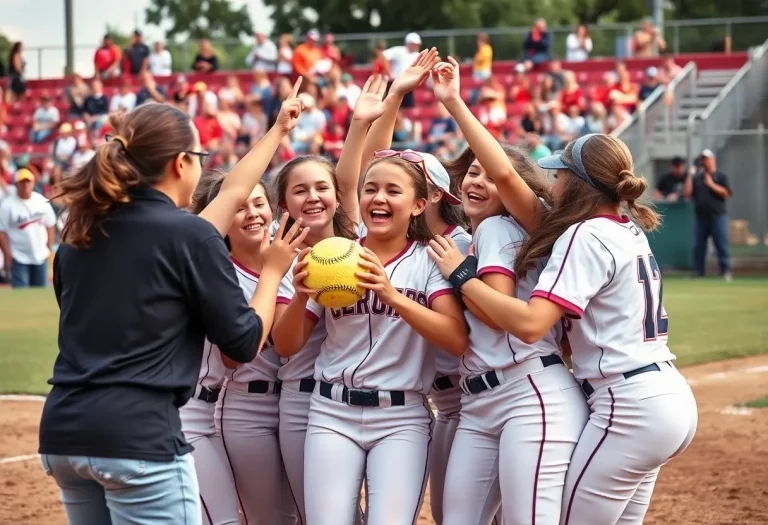 Coronado Middle School softball team celebrating their championship win