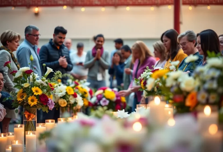 Community members gathered to remember Joe Ionta with flowers and candles.