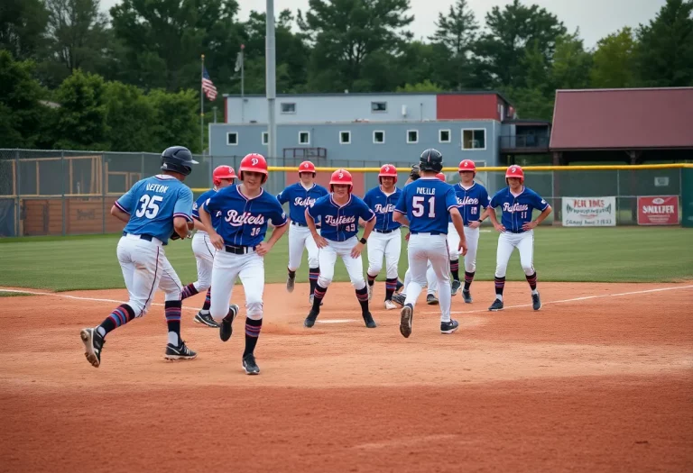 Baseball players from Corona High School in action on the field during a game.