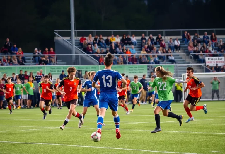 High school soccer players competing in playoffs