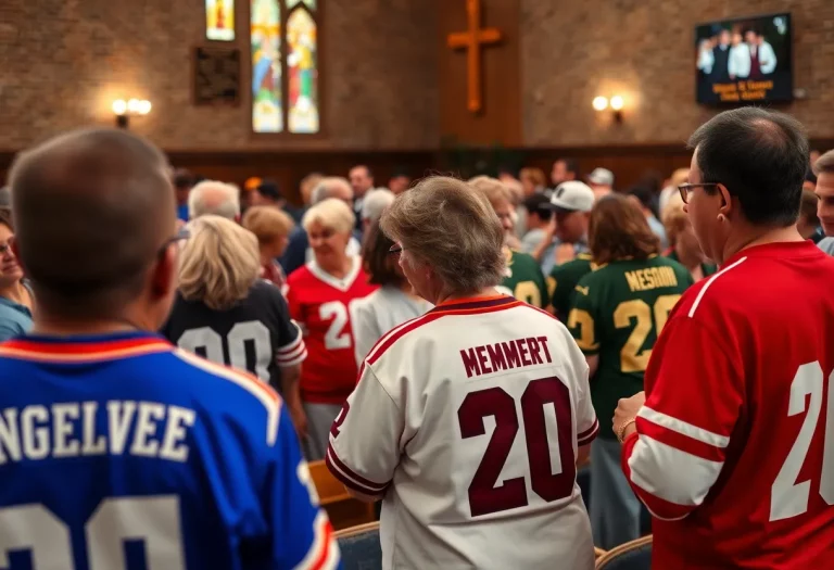 Community members gather for a memorial service in honor of David Norwood