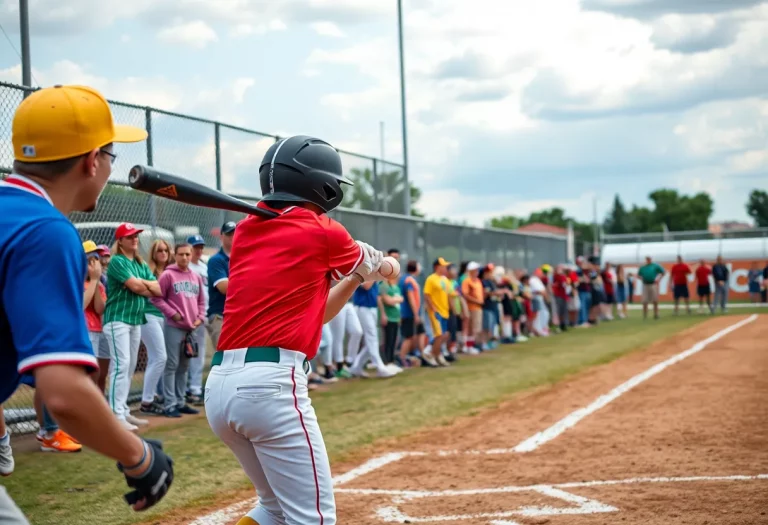 Players in action during a high school baseball game