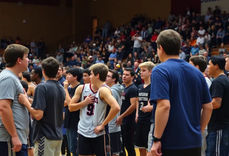 Chaos during a high school basketball game