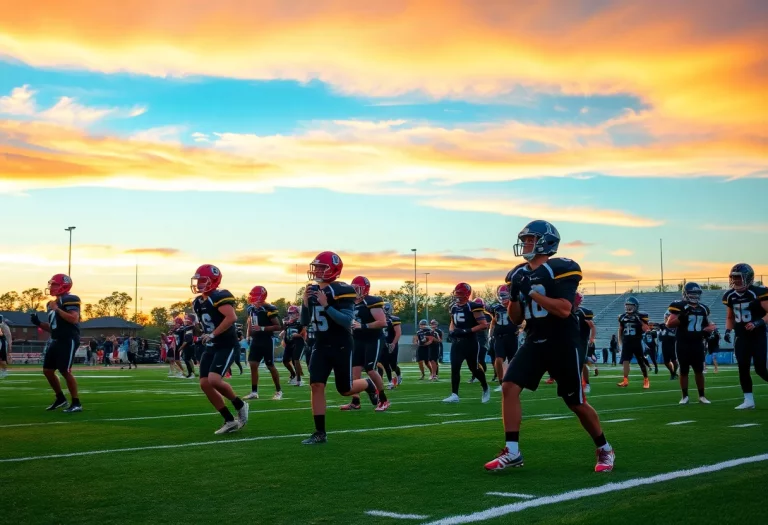 Young football players practicing in Tennessee