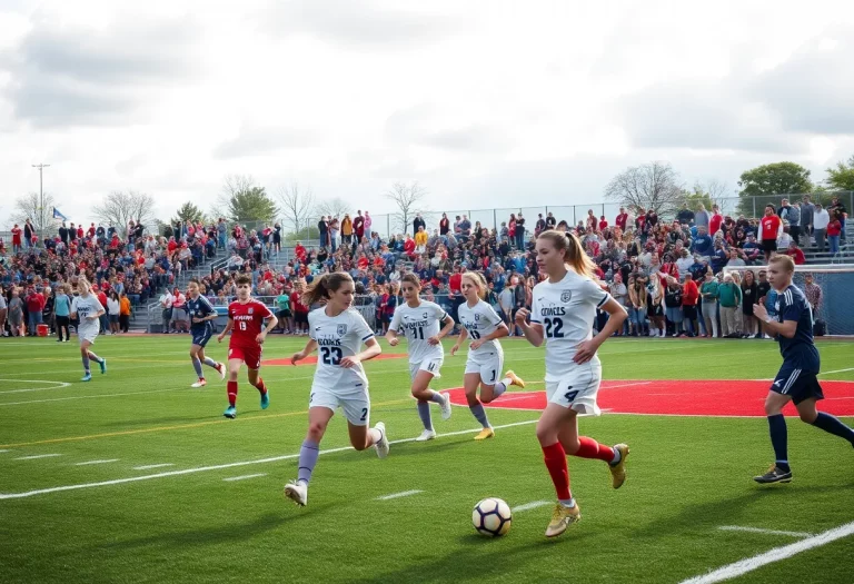 Students playing soccer during UIL High School Playoffs