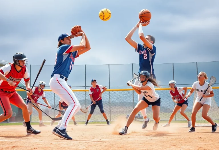 High school athletes competing in various sports