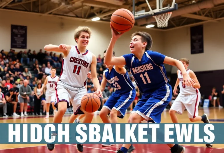 Students playing basketball during the championship game