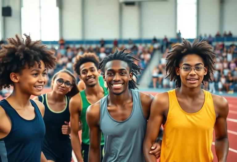 Diverse Kingston High indoor track athletes preparing for competition