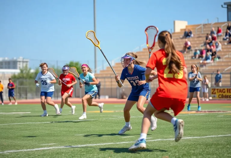 Young athletes playing lacrosse in Nevada