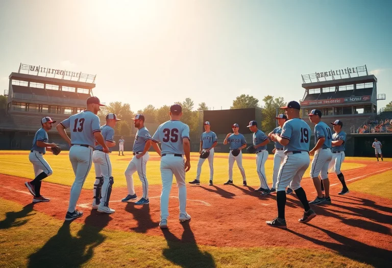 Lake Forest High School baseball team practicing on the field