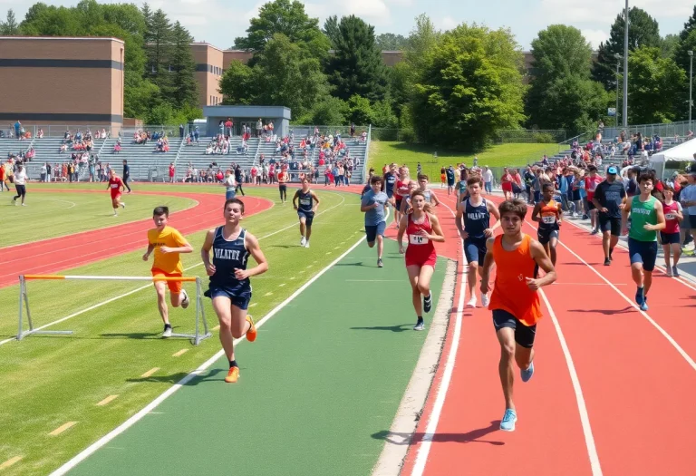 High school athletes competing in a track and field meet in Lake Havasu City