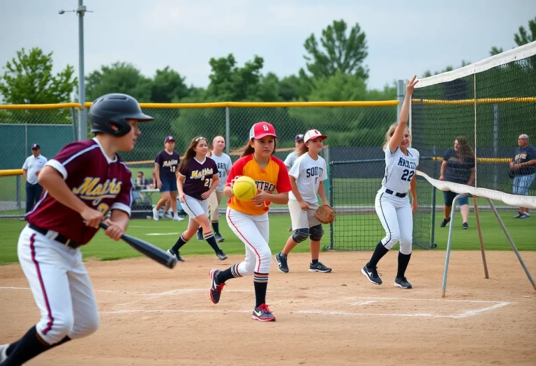 High school athletes in Las Vegas participating in baseball, softball, and volleyball.