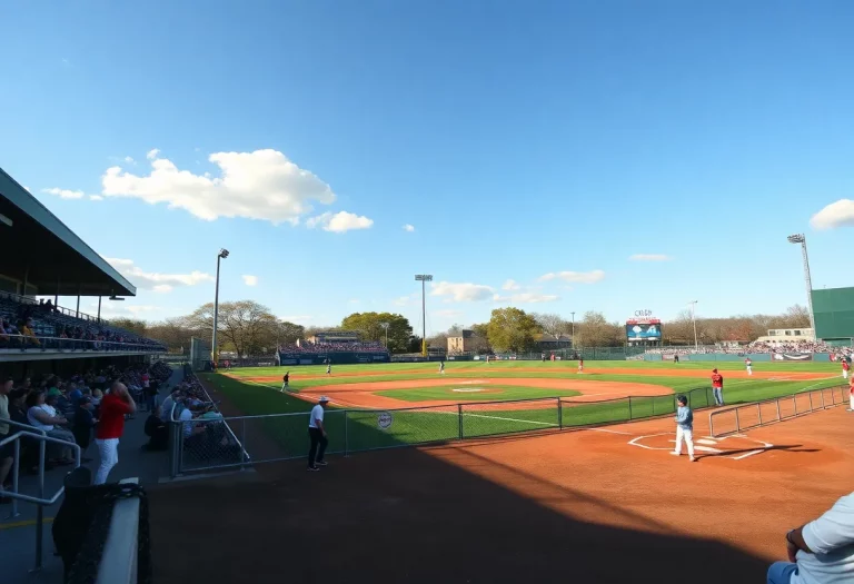 Players from Magnolia Heights baseball team during a game