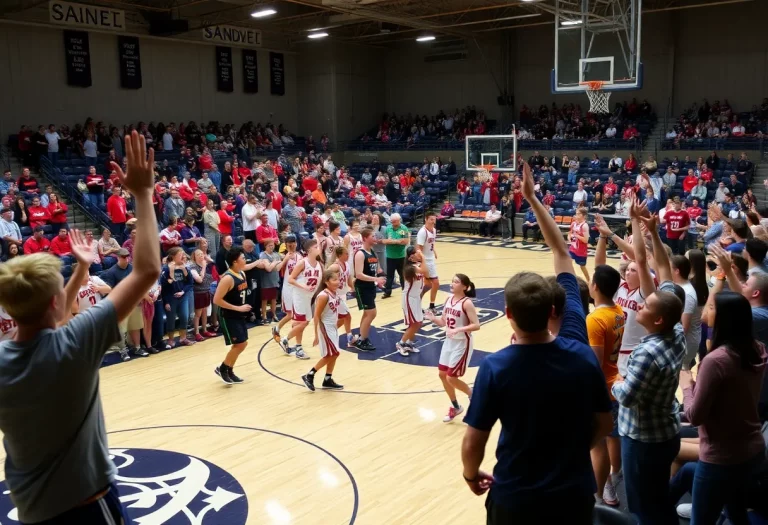 Players competing in a high school basketball tournament in Montana